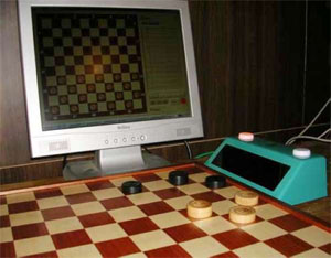 Electronic draughts board